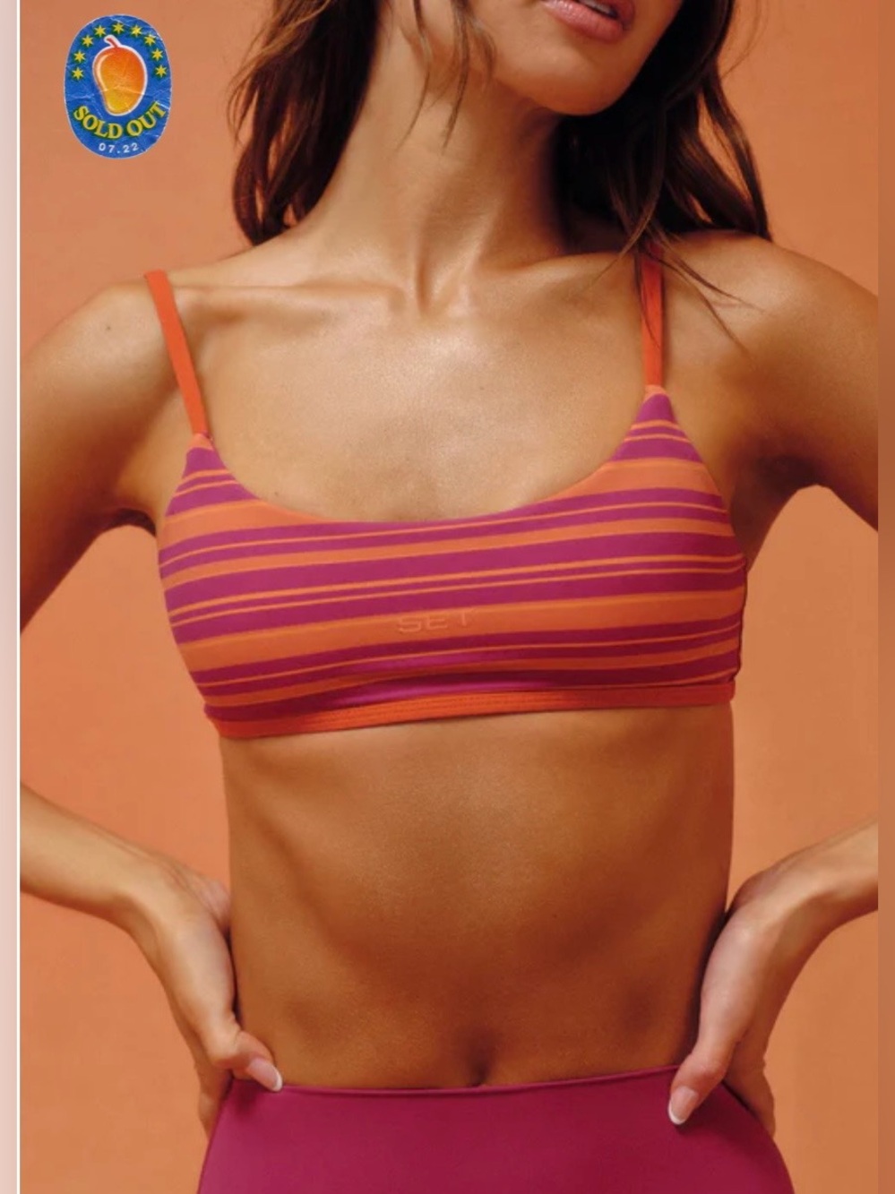 Set Active Small Heatwave Breathe Stripe Base Bra. ❤️⚡️